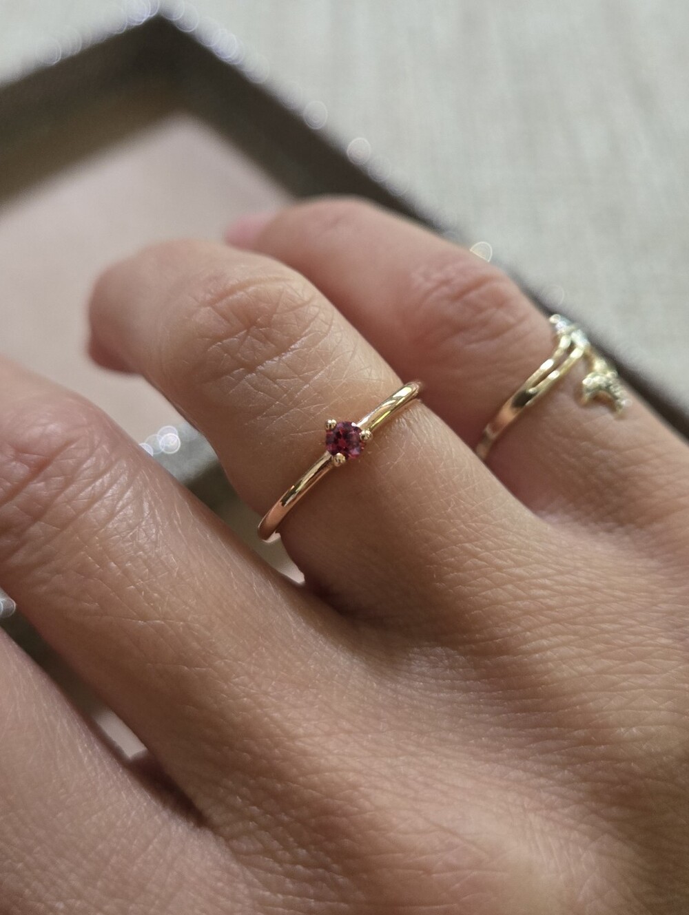 Pandora Rose Gold Solitare Ring Pink